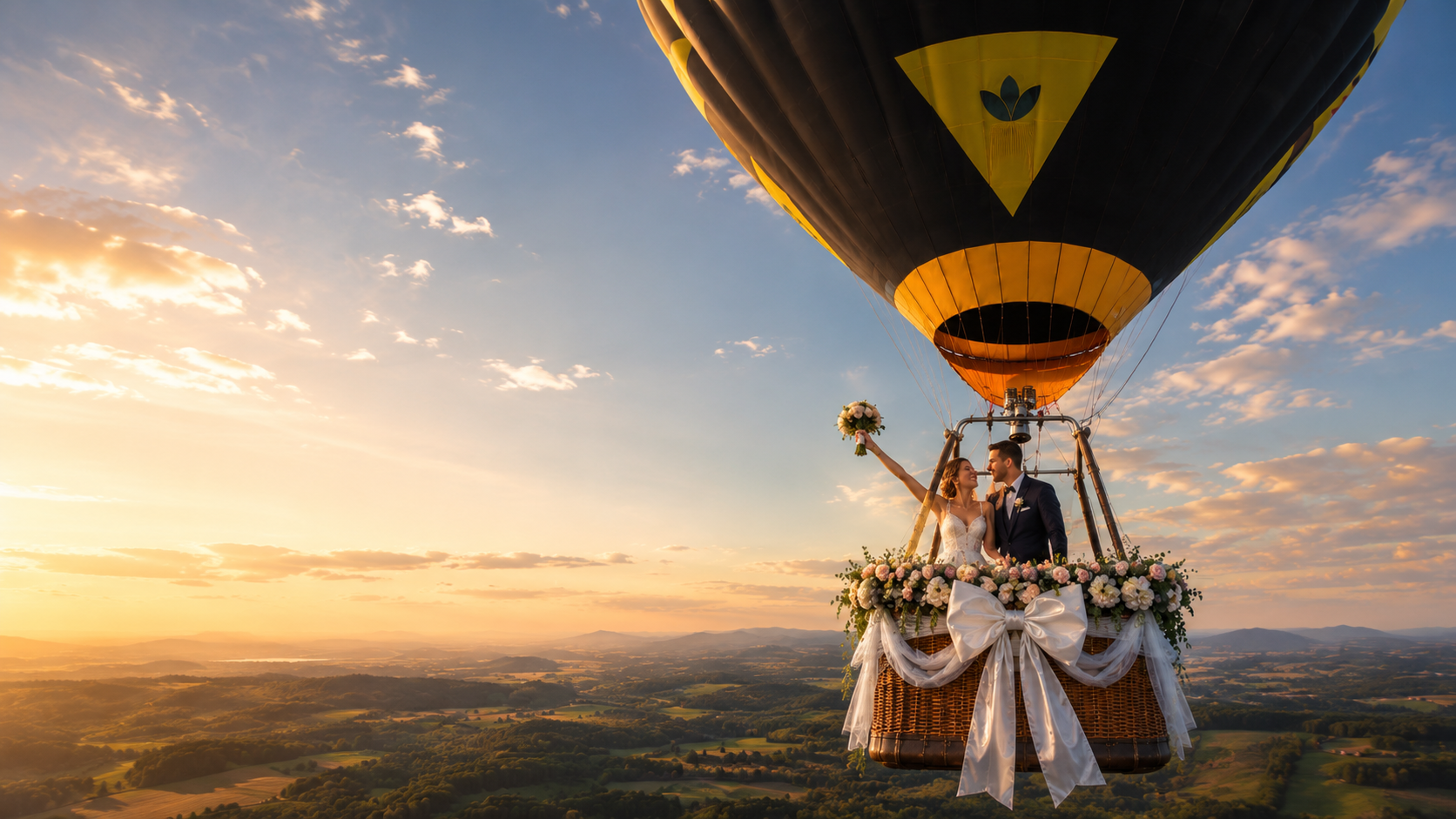 Balon na ogrzane powietrze w locie